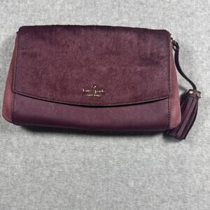 Kate Spade Laurel Way Haircalf Plum Leather Shoulder Crossbody Bag ($279) NWOT